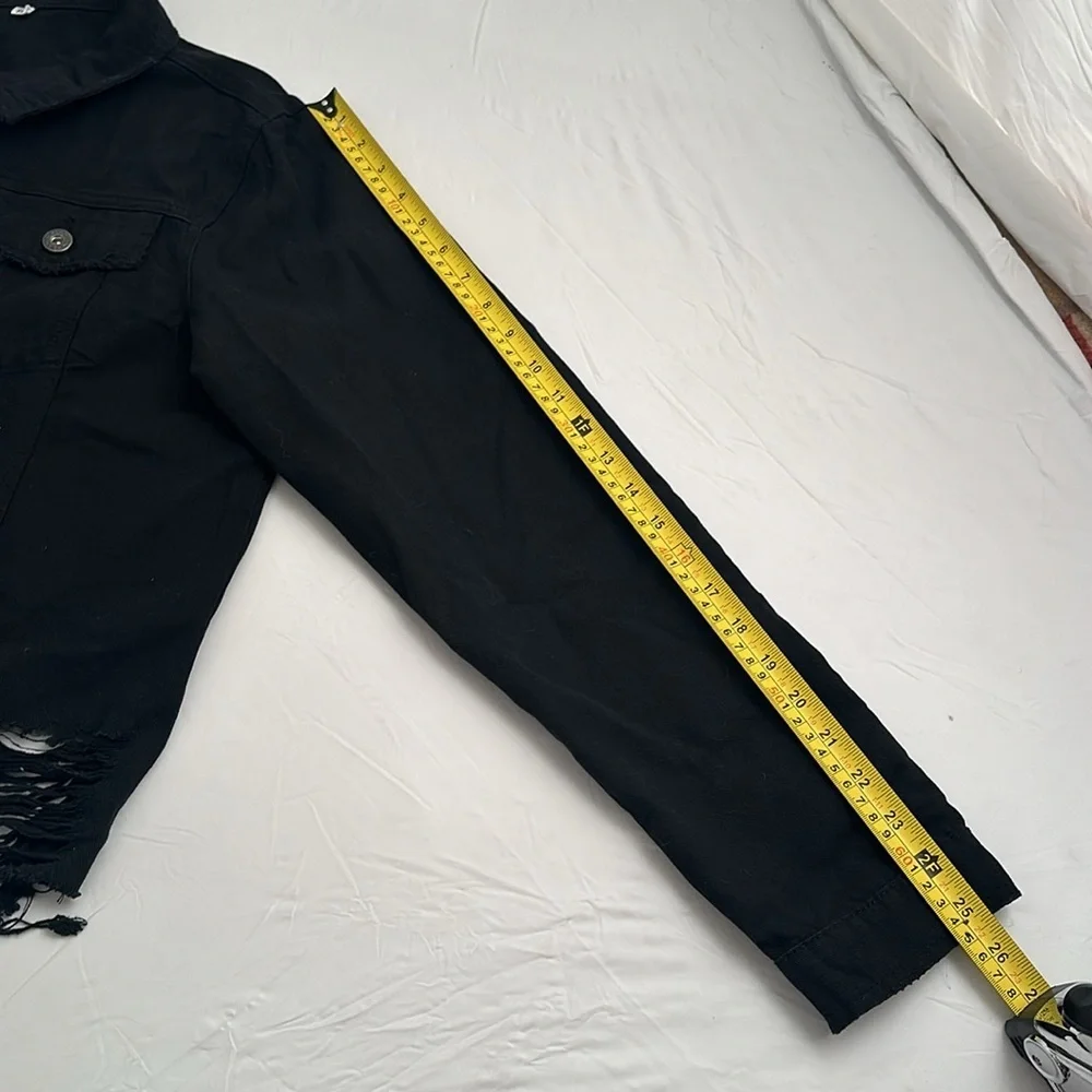 Bianco black distressed lightweight button front jacket - Picture 8 of 8